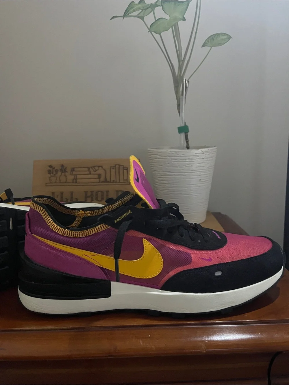 Nike Women’s Pink and Yellow Low-Top Sneakers